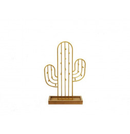 Porte bijoux Merida cactus - L 18 x l 6,5 x H 27 cm - Doré