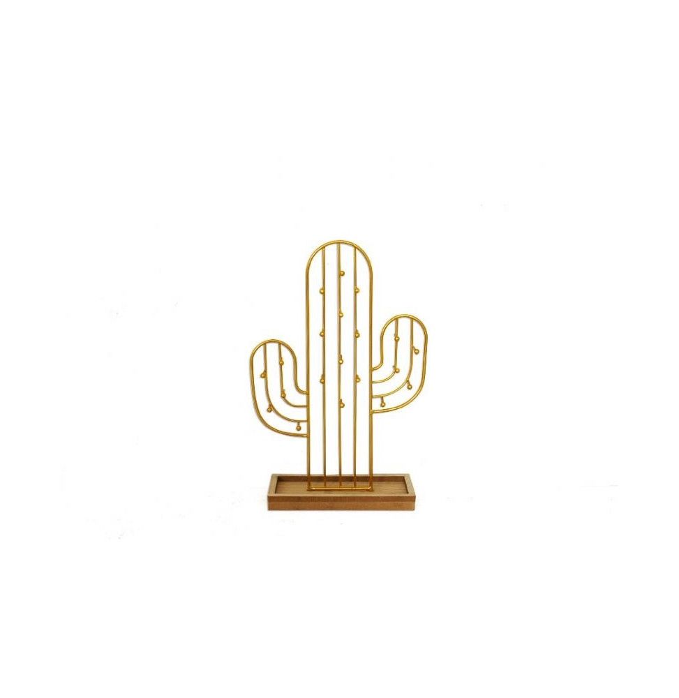 Porte bijoux Merida cactus - L 18 x l 6,5 x H 27 cm - Doré