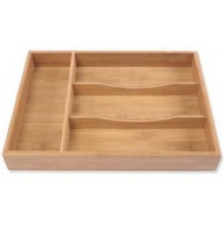 Range couverts en bambou - P  34 cm x l 25 cm x H 4,2 cm - Rangement tiroir