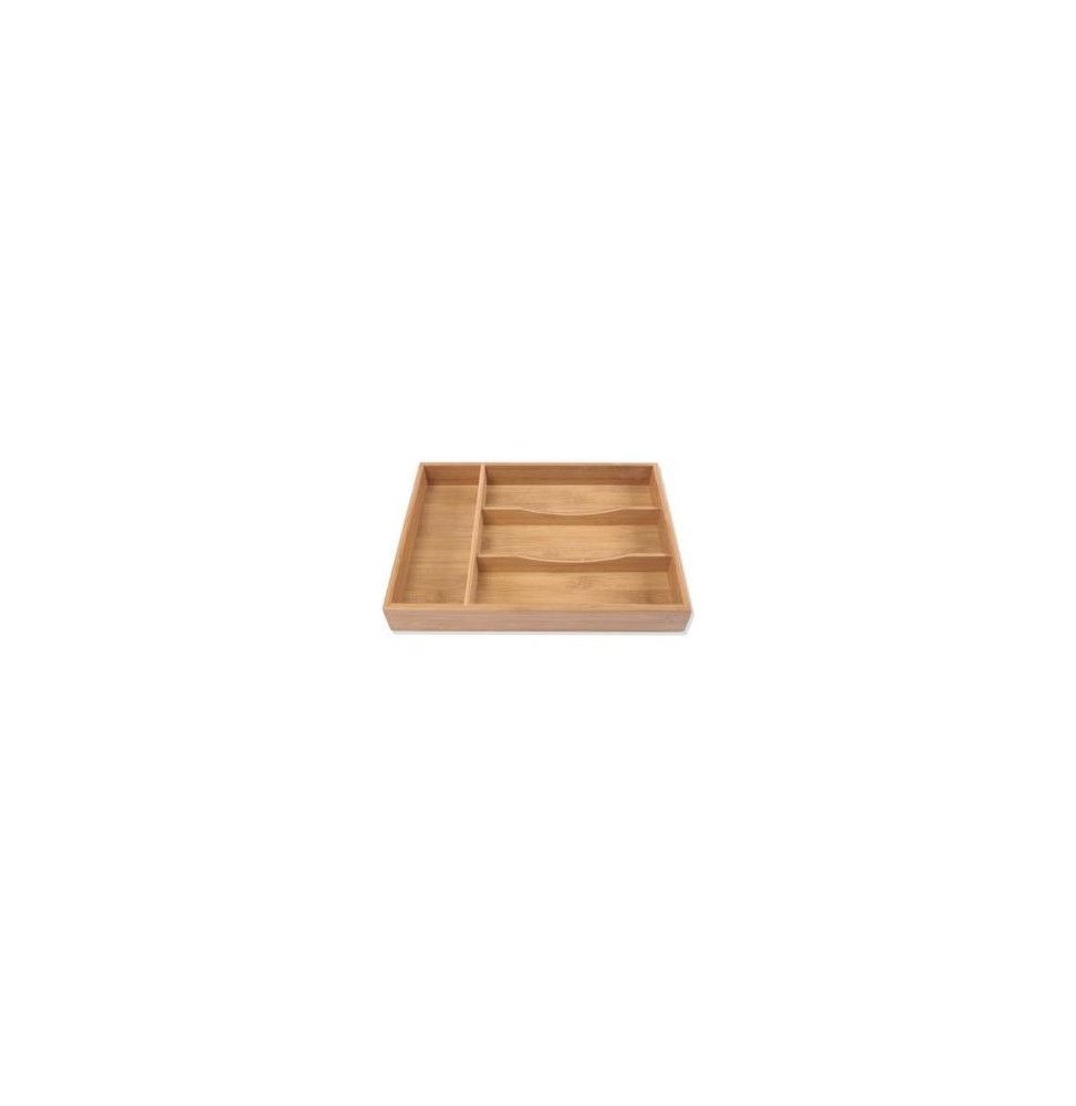 Range couverts en bambou - P  34 cm x l 25 cm x H 4,2 cm - Rangement tiroir