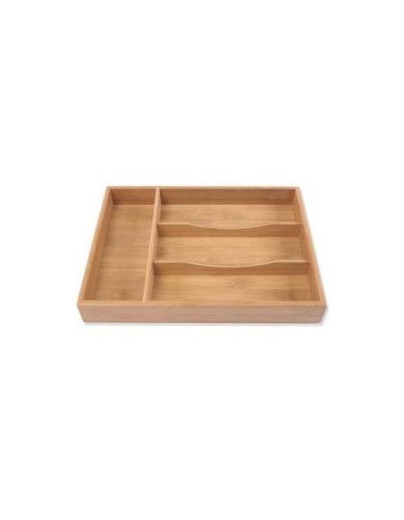 Range couverts en bambou - P  34 cm x l 25 cm x H 4,2 cm - Rangement tiroir