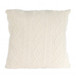 Coussin déhoussable - Tricot écru - 40 x 40 cm