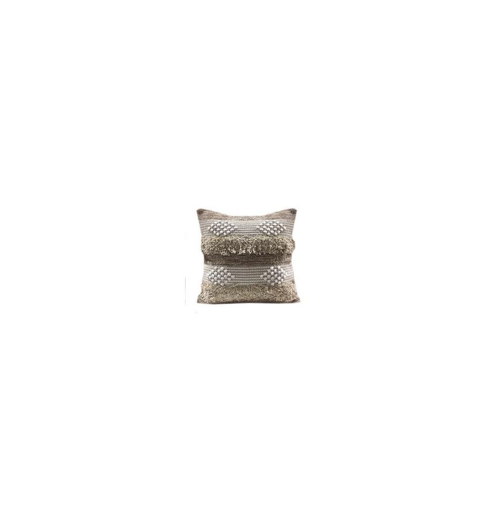 Coussin ethnique - 40 x 40 cm - Beige