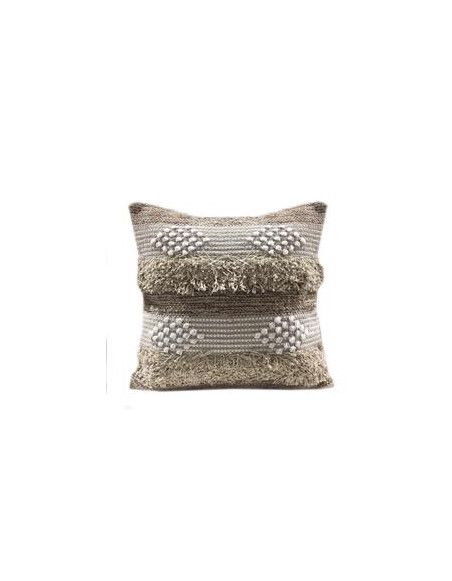 Coussin ethnique - 40 x 40 cm - Beige