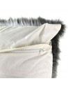 Coussin avec fausse fourrure - Tie and Die - 45 x 45 cm - Gris