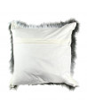 Coussin avec fausse fourrure - Tie and Die - 45 x 45 cm - Gris