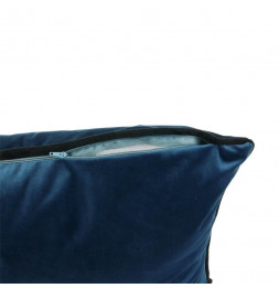 Coussin effet velours - 45 x 45 cm - Bleu