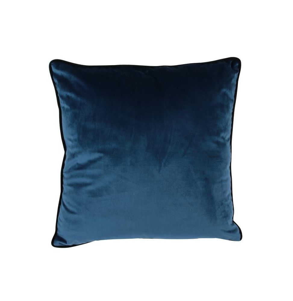 Coussin effet velours - 45 x 45 cm - Bleu