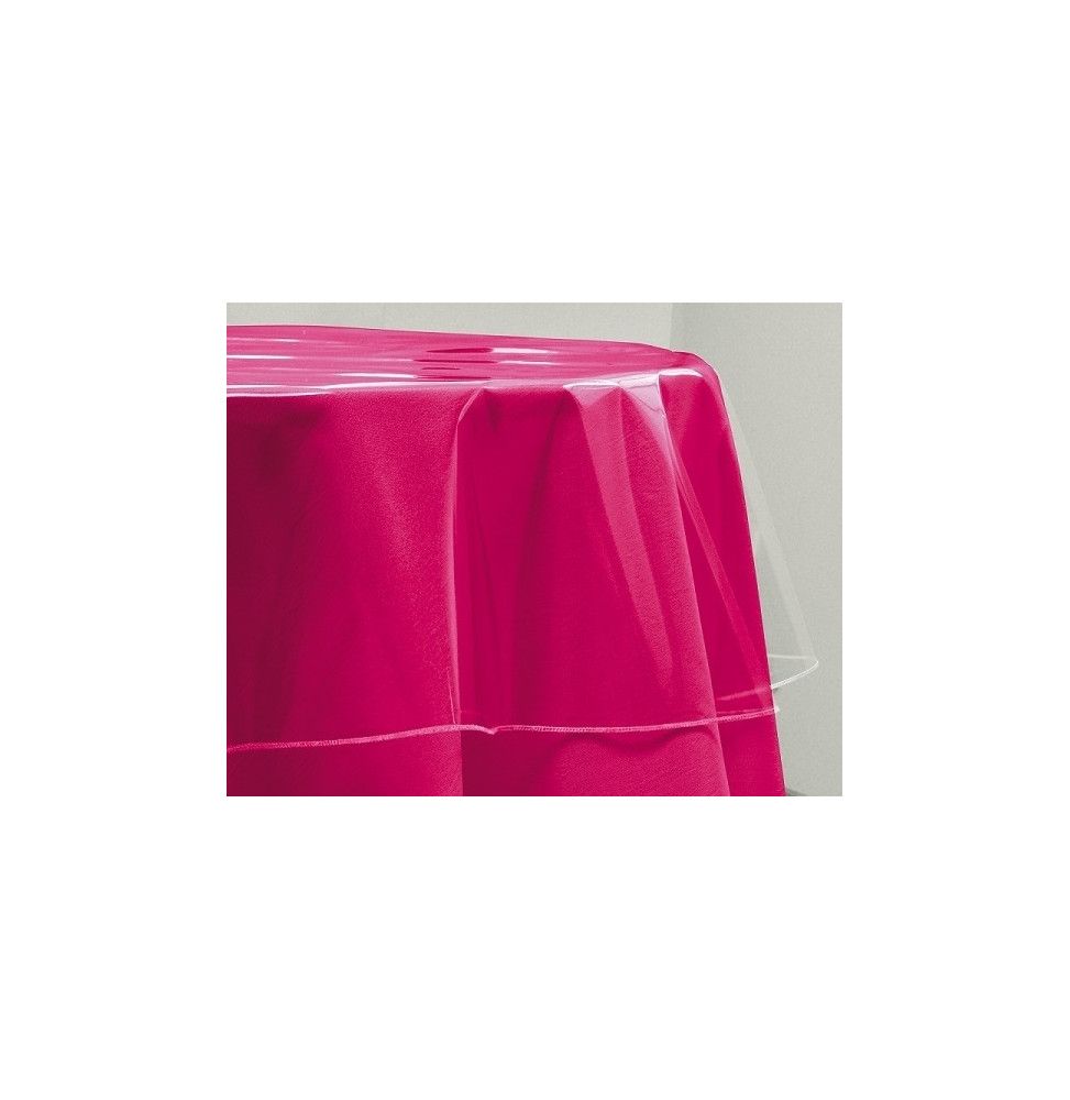 Toile cirée de protection ronde 180 cm transparente - Linge de table imperméable