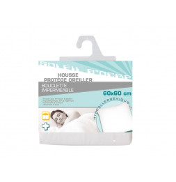 Housse protège oreiller bouclette imperméable - 60 x 60 cm - Hypoallergénique