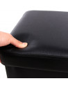 Pouf carré noir - Coffre de rangement pliable