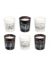 Coffret bougies - Jours de la semaine - 6 bougies - Noir et blanc