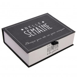 Coffret bougies - Jours de la semaine - 6 bougies - Noir et blanc