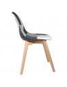 Chaise Patchwork Noir et Blanc | H 85 x P 54 x L 46,50 cm | Pieds en bois brut | Design Scandinave