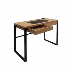 Bureau - 100 x 50,3 x 74 cm - Bois et métal noir