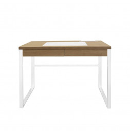 Bureau - 100 x 50,3 x 74 cm - Bois et métal blanc