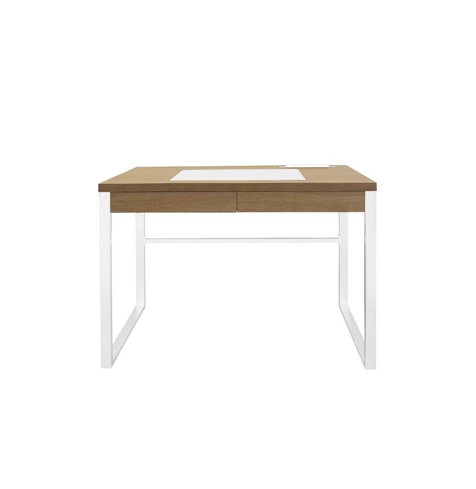 Bureau - 100 x 50,3 x 74 cm - Bois et métal blanc