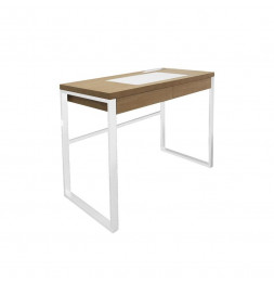 Bureau - 100 x 50,3 x 74 cm - Bois et métal blanc