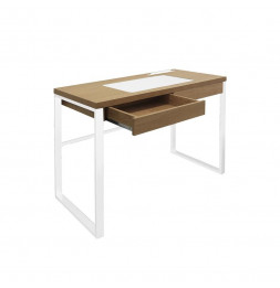 Bureau - 100 x 50,3 x 74 cm - Bois et métal blanc