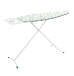 Table à repasser Saphir à motifs grande feuilles - L 140 x l 39 x H 90 cm - Blanc/gris