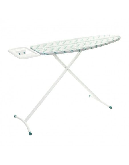 Table à repasser Saphir à motifs grande feuilles - L 140 x l 39 x H 90 cm - Blanc/gris