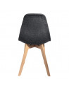 Chaise design - Assise en grosse maille - Noir