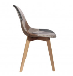 Chaise design - Effet cuir - Patchwork