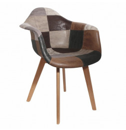 Fauteuil design - Effet cuir - Patchwork