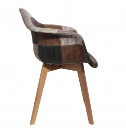 Fauteuil design - Effet cuir - Patchwork