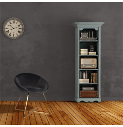 Fauteuil imitation velours - Karl - Pied doré - Gris