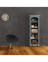 Fauteuil imitation velours - Karl - Pied doré - Gris