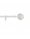Kit tringle décorative Bullette - L 120 / 210 x D 1,9 cm - Blanc