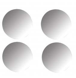 Lot de 4 miroirs ronds adhésifs - D 30 cm - Verre