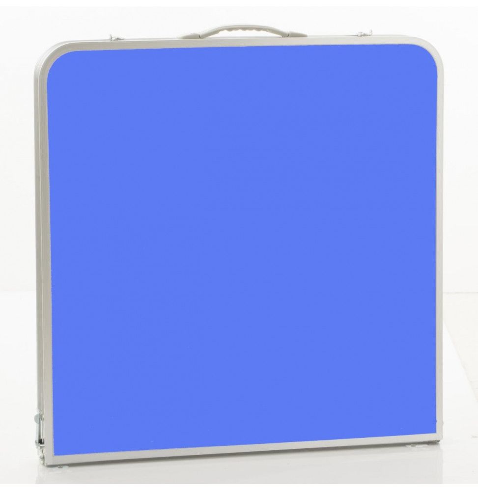 Table pliante en aluminium - 60 x 60 cm - Bleu