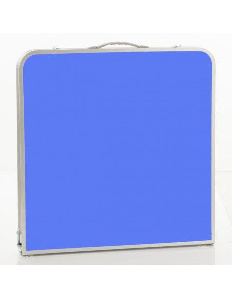 Table pliante en aluminium - 60 x 60 cm - Bleu