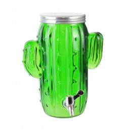 Fontaine à boisson 4 L- Design cactus - Verre - Vert