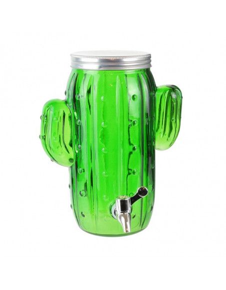 Fontaine à boisson 4 L- Design cactus - Verre - Vert