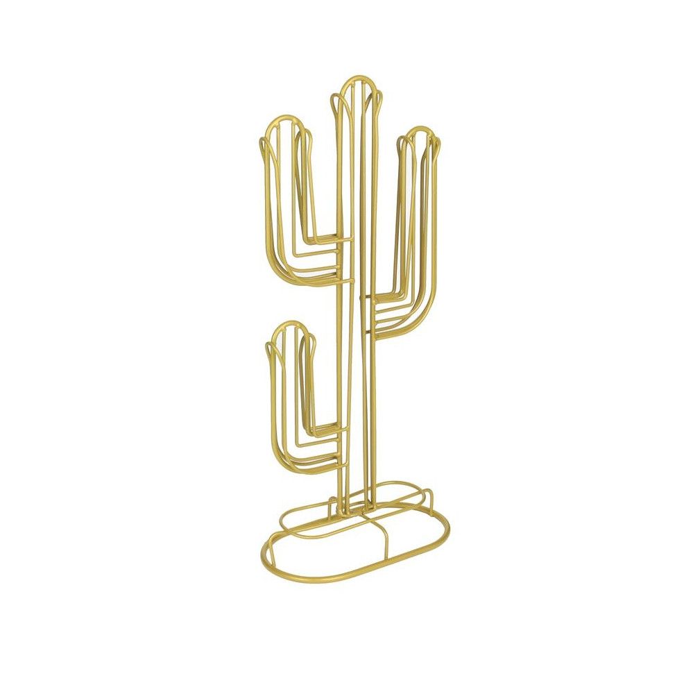 Porte capsules filaire - Forme de cactus - Doré