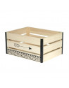 Lot de 2 cagettes de rangement en bois - L 40 x l 30 x H 18,8 cm - Beige