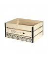 Lot de 2 cagettes de rangement en bois - L 40 x l 30 x H 18,8 cm - Beige