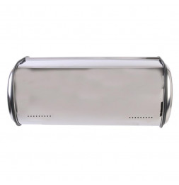 Boîte à pain en métal chromé - L 42,5 x l 27 x H 18,5 cm - Argenté