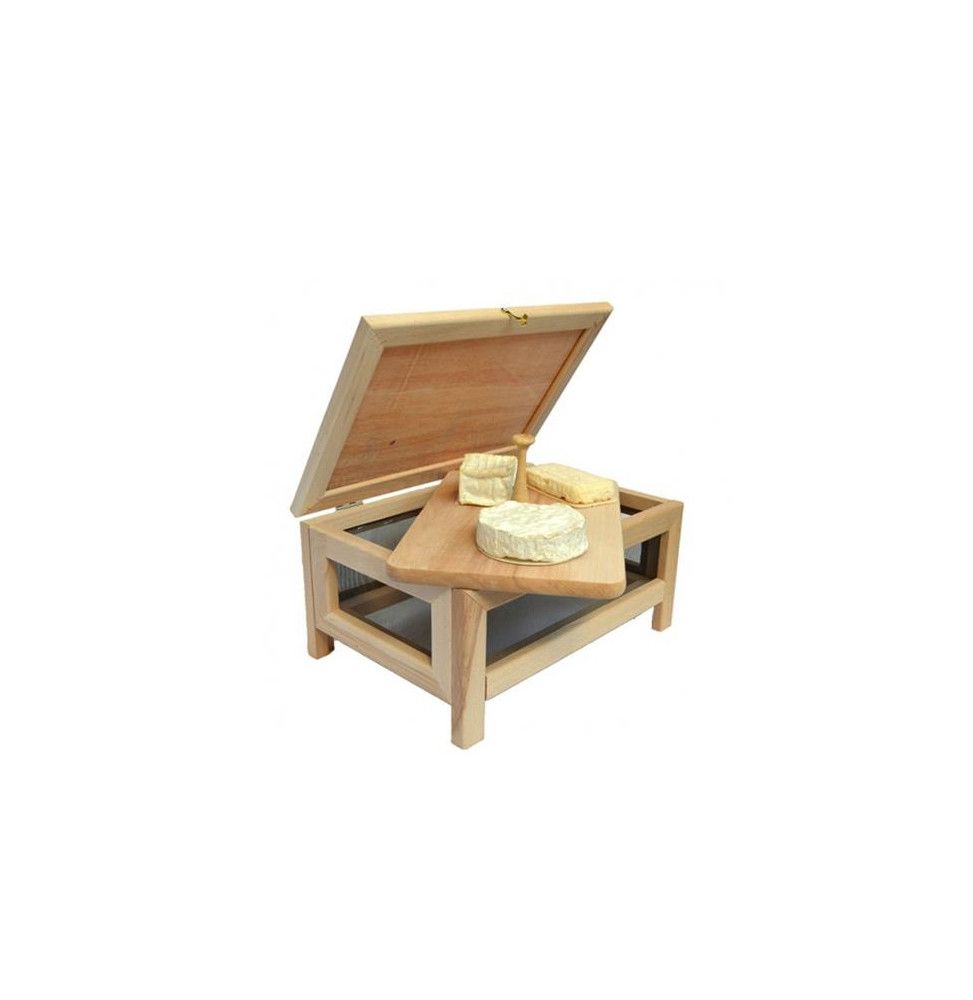 Cave à fromage avec plateau de service en bois