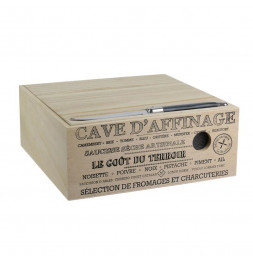 Cave d'affinage à fromage avec couteau - Bois