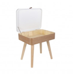 Table de chevet en bois avec rangement - Elin - 40 x 30,5 x 54 cm