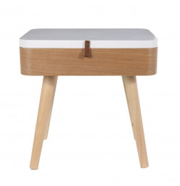 Table de chevet en bois avec rangement - Elin - 40 x 30,5 x 54 cm