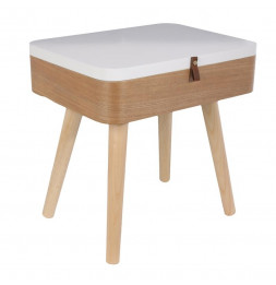 Table de chevet en bois avec rangement - Elin - 40 x 30,5 x 54 cm