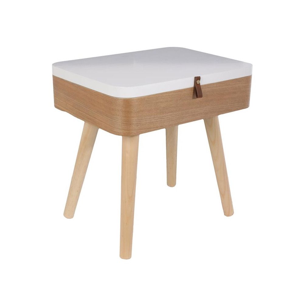 Table de chevet en bois avec rangement - Elin - 40 x 30,5 x 54 cm