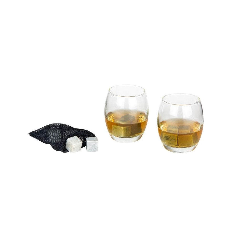 Coffret à whisky - 2 verres et 8 pierres