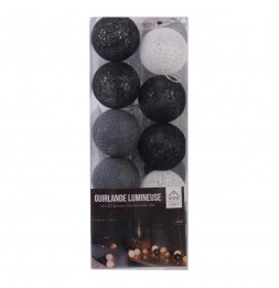 Guirlande à boules lumineuses 20 LEDS - 345 x D 6 cm - Gris