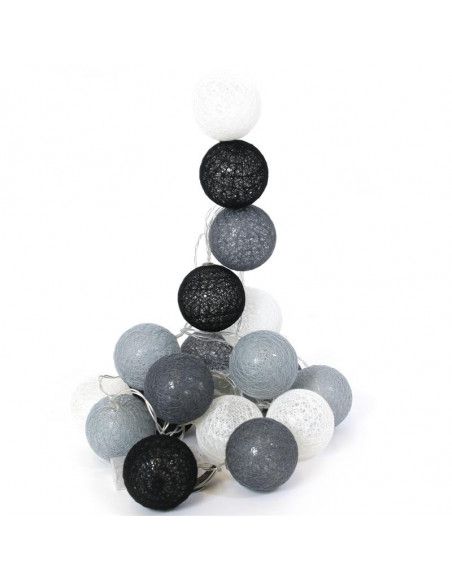 Guirlande à boules lumineuses 20 LEDS - 345 x D 6 cm - Gris